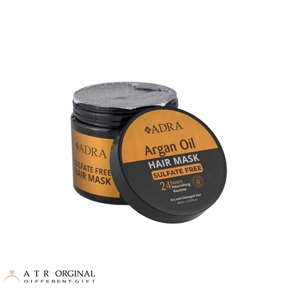 ماسک مو آرگان آدرا فاقد سولفات مناسب مو خشک و آسیب دیده حجم 400 میلی لیتر