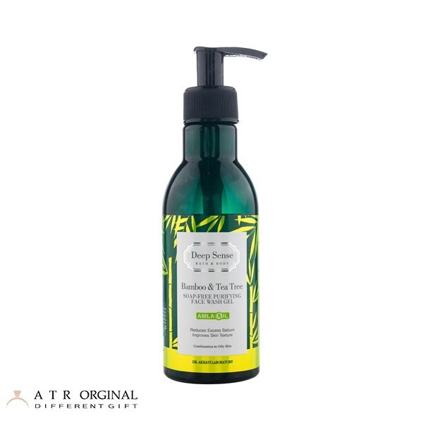 ژل شستشو صورت دیپ سنس حاوی عصاره درخت چای و بامبو مناسب پوست چرب