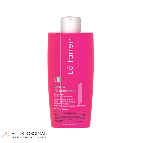 محلول پاک‌کننده آرایش و صورت لافارر مدل 01 مناسب پوست‌های چرب و معمولی حجم 250 میلی‌لیتر
