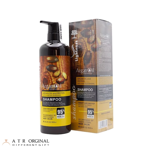 شامپو بدون سولفات لایتنس مدل Argan Oil مناسب انواع مو حجم 900 میل