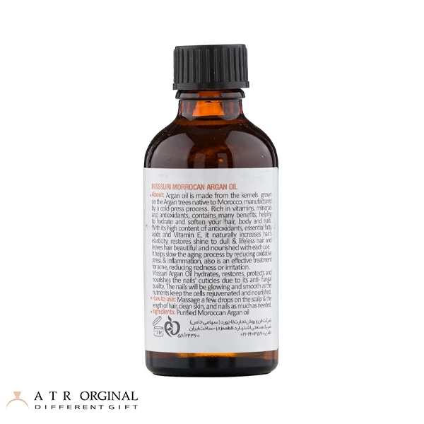 روغن مو آرگان مراکشی میسوری مناسب انواع مو حجم 50 میلی لیتر