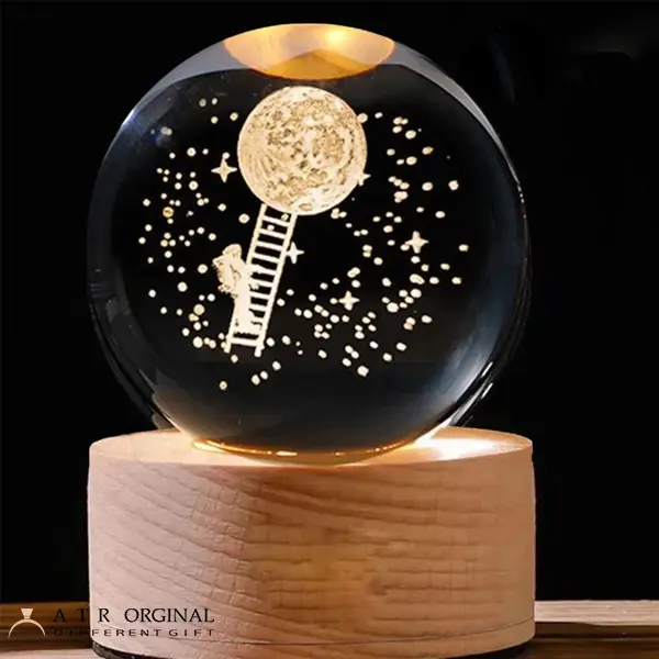 چراغ خواب گوی کریستالی مدل نردبان ماه