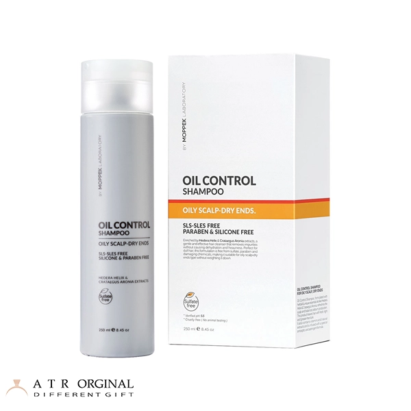 شامپو متعادل کننده چربی موپک مدل Free Sulfate مناسب کف سر چرب و ساقه مو خشک حجم 250 میلی لیتر