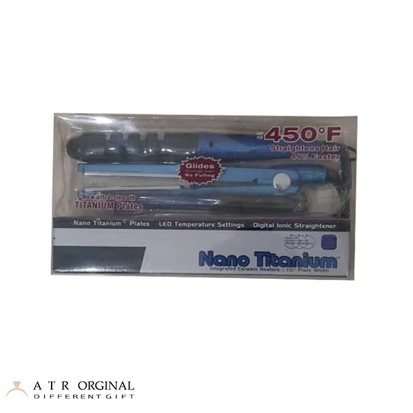 اتو مو نانوتیتانیوم کد 3IN1 به همراه فر کننده مو و شانه مو