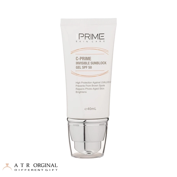 ژل ضدآفتاب بی‌رنگ پرایم SPF50 مدل C-Prime مناسب برای انواع پوست، حجم 40 میلی‌لیتر