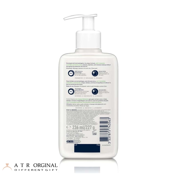 فوم کرم پاک کننده و آبرسان سراوی