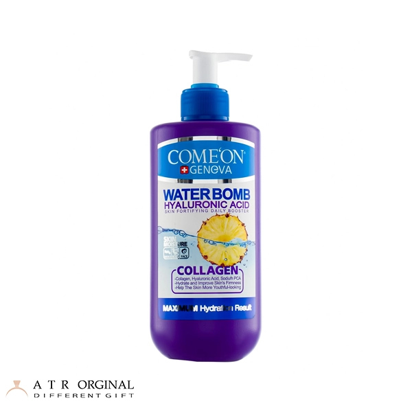 کرم آبرسان صورت کامان مدل Water Bomb حاوی هیالورونیک اسید و کلاژن حجم 500 میلی لیتر