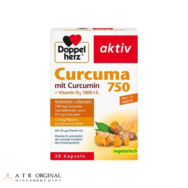 کپسول کورکومین (زردچوبه) ۷۵۰ میلی گرم دوپل هرز ۳۰ عدد