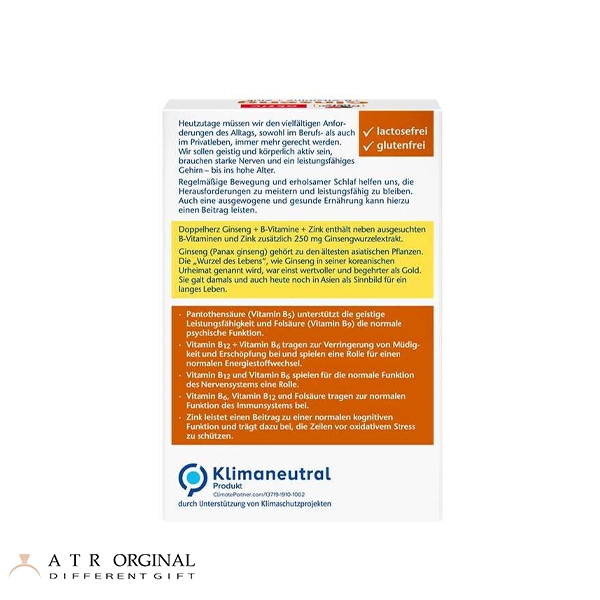 کپسول جینسینگ و ویتامین ب دوپل هرز ۳۰ عددی