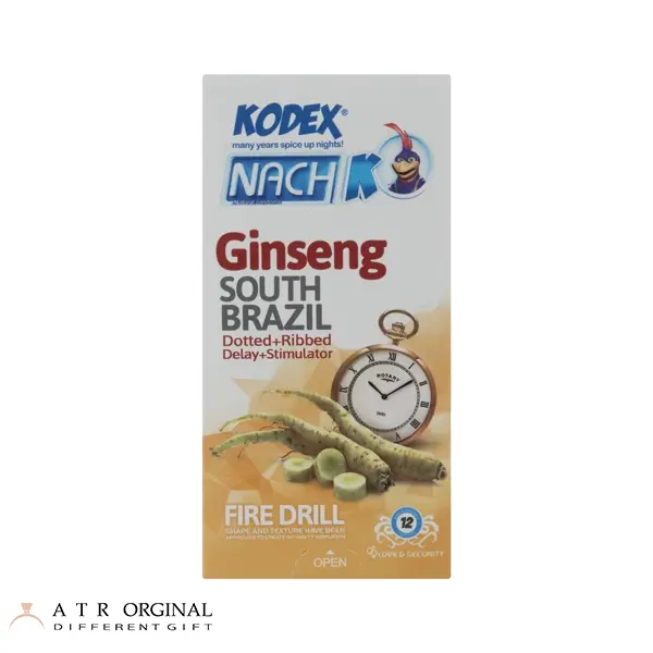 کاندوم تاخیری جینسینگ کدکس مدل Ginseng بسته 12 عددی
