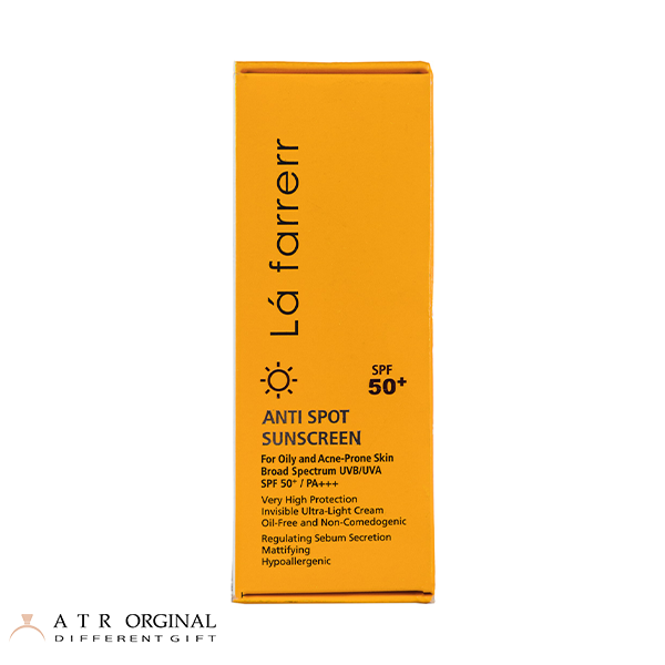 ضد آفتاب بی رنگ و ضد لک لافارر مناسب پوست چرب و آکنه دار با SPF50