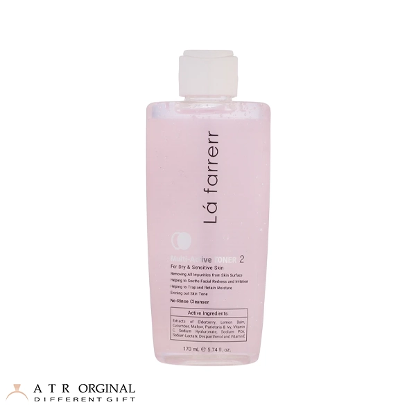 تونر پاک کننده صورت لافارر مدل مولتی اکتیو مناسب پوست های خشک و حساس حجم 170 میلی لیتر