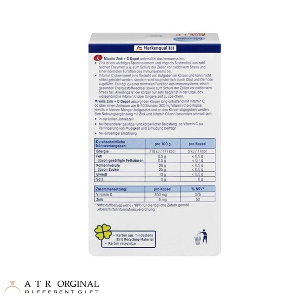 کپسول زینک و ویتامین سی Depot میولیس