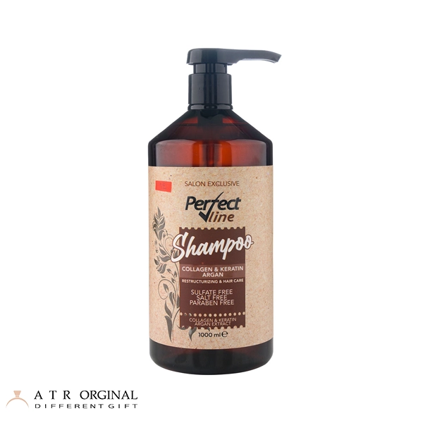 شامپو ترمیم کننده پرفکت لاین حاوی کلاژن و کراتین فاقد سولفات