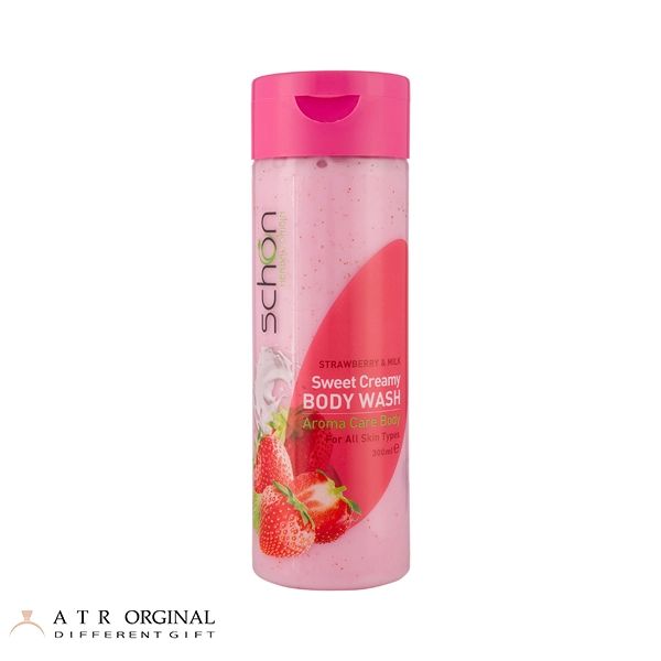 شامپو بدن شون مدل کرمی شیر توت فرنگی حجم 300 میلی لیتر